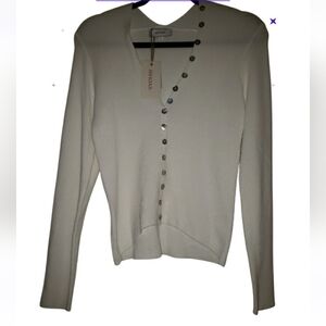 NWT RIHOAS Sweatwe with Button Detail L